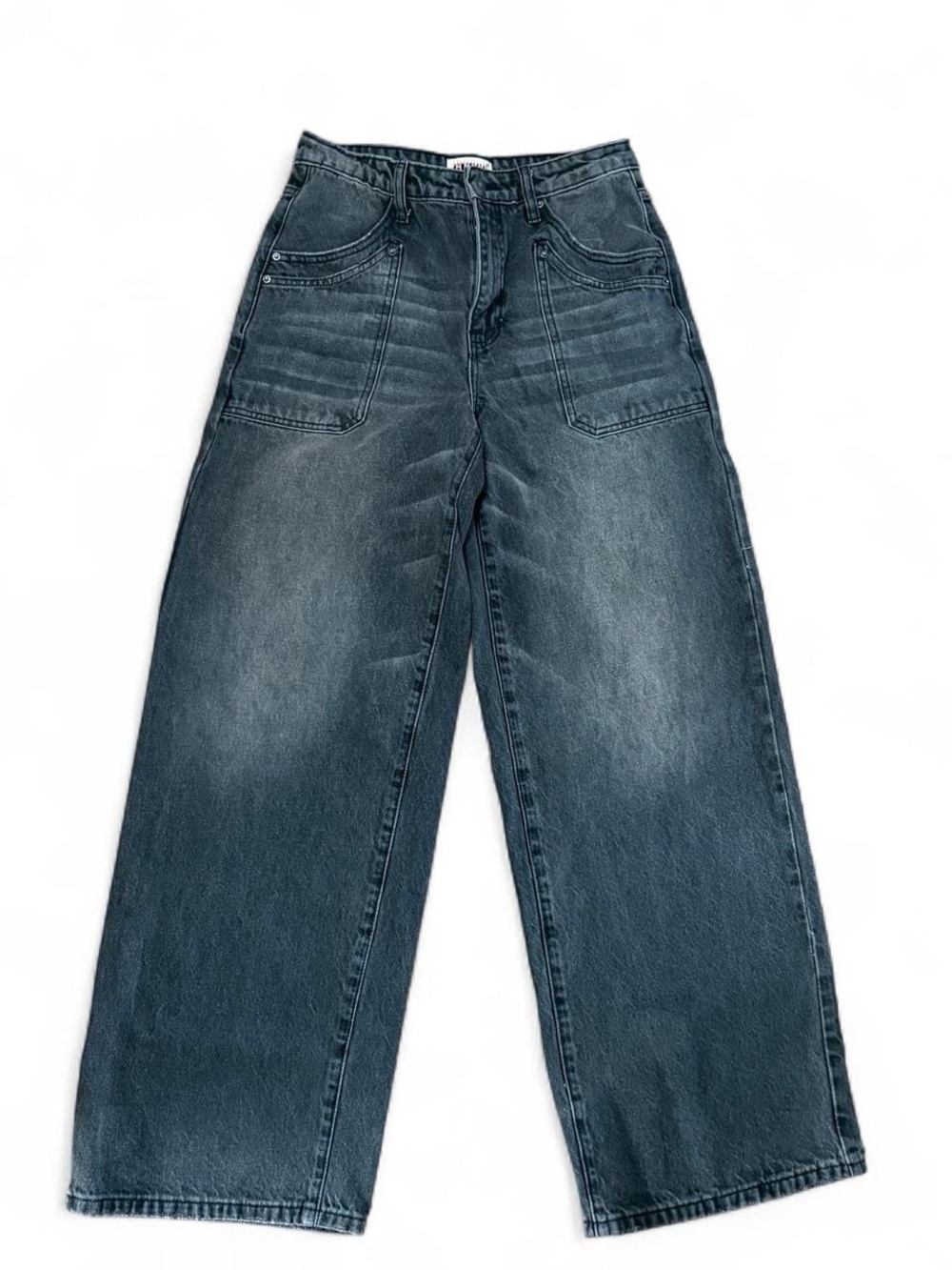 Guess Women's Wide-Leg Baggy Jeans in Dark Grey/Black